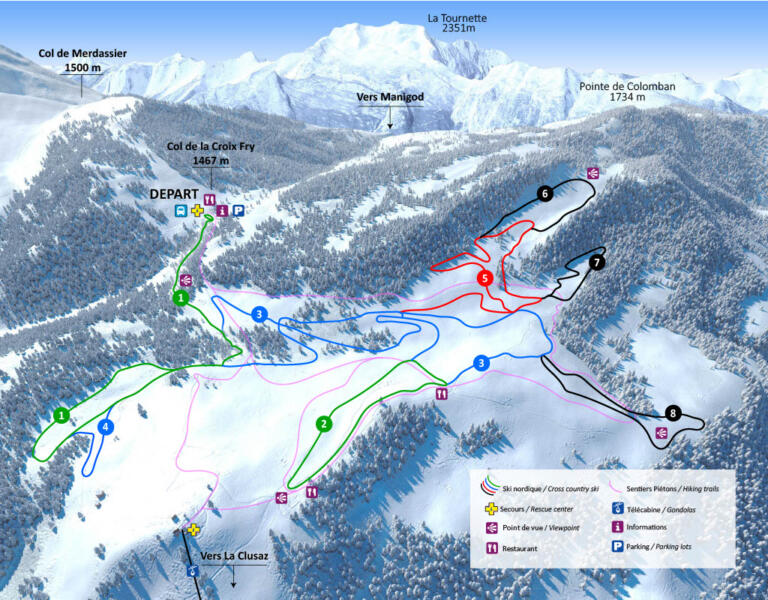 Trail map | La Clusaz